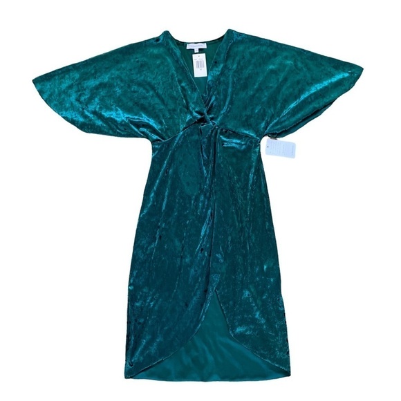 The Vanity Room NWT Nordstrom’s Crushed Velvet Faux Wrap Dress Size XS - Picture 4 of 12
